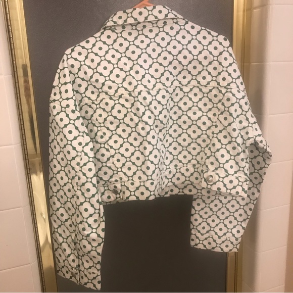 NWT! Bolongaro Oversize Sierra Printed Denim Jacket in Green and White Size L✨ - Picture 6 of 6